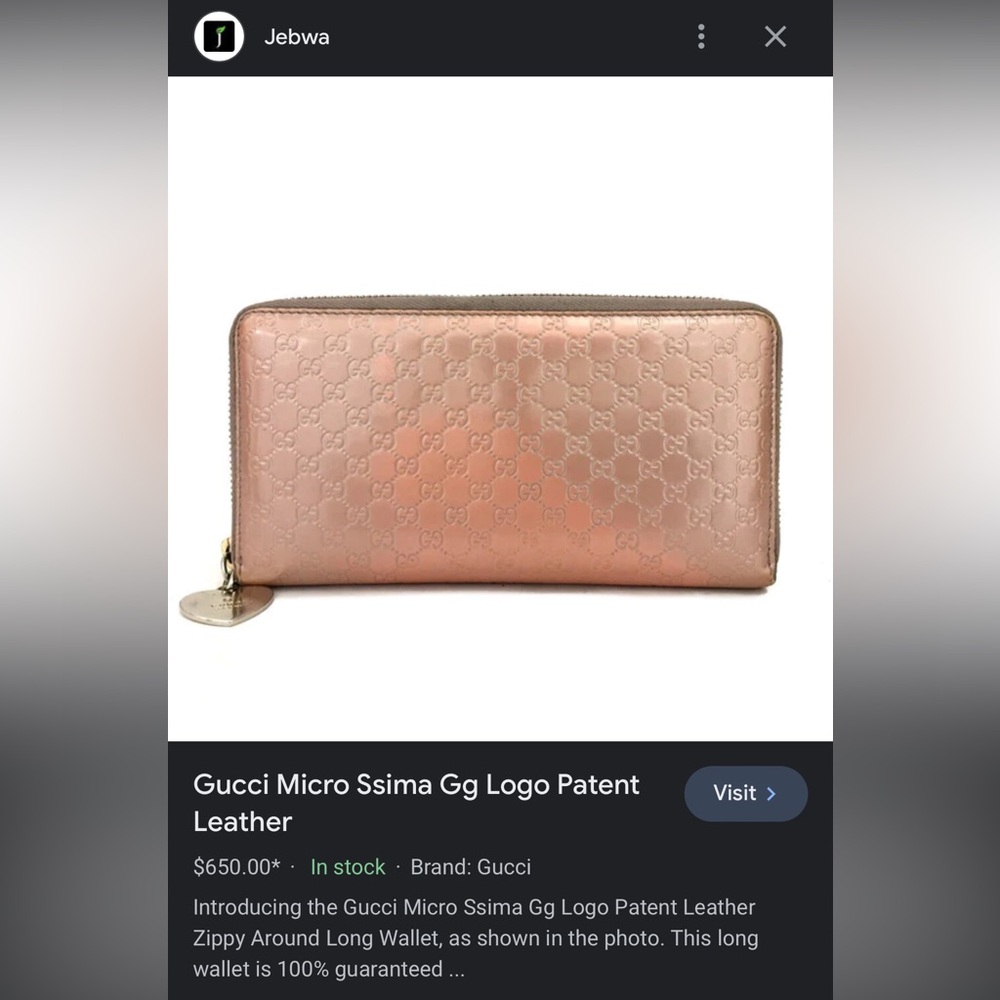 ✨Guccissima logo patent leather zippy wallet